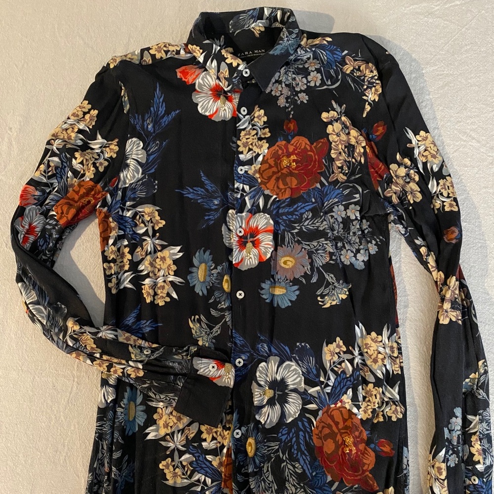 Floral print Zara men dress shirt